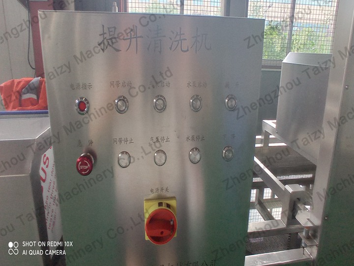 Control panel of air bubble cleaner