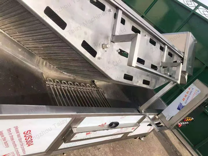 Inside the deep fryer