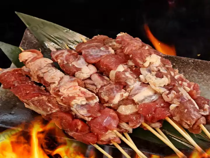 Grilled Raw Lamb And Beef Meat Skewers For Barbecue